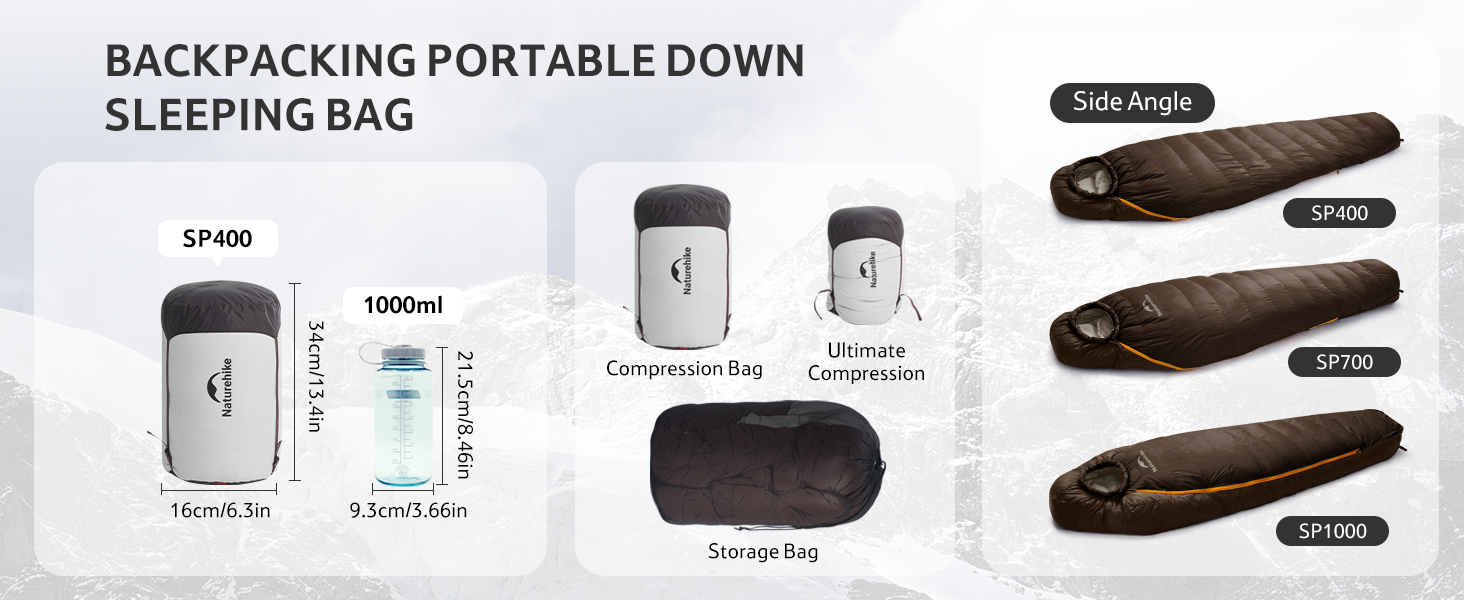 Спальний мішок Naturehike Snowbird, 400g, темно-коричневий, для дорослих, унісекс. Підходить для кемпінгу та outdoor активностей
