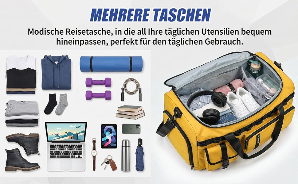 Спортивна сумка для подорожей 65Л з відділенням для взуття та мокрих речей, містка сумка для залу, плавання та коротких поїздок (Рожева)