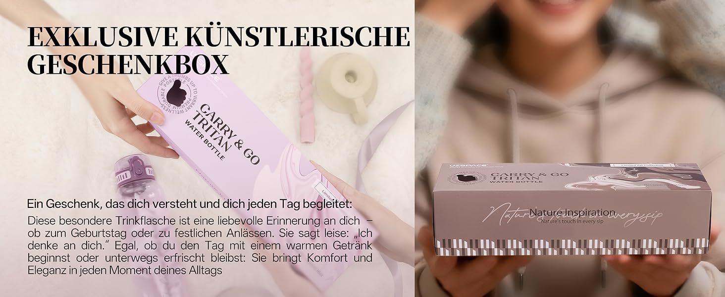 Дитяча пляшка для води UZSPACE 600 мл, спортивна, непроливальна, з одноручним відкриванням, для газованої води, придатна для миття в посудомийній машині, для школи та активного відпочинку, білий колір