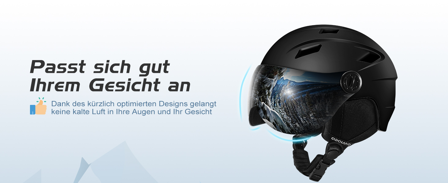 Шолом для сноуборду та лиж Odoland, легкий гоночний шолом з візором, для чоловіків та жінок, розмір S (52-55 см), колір хакі