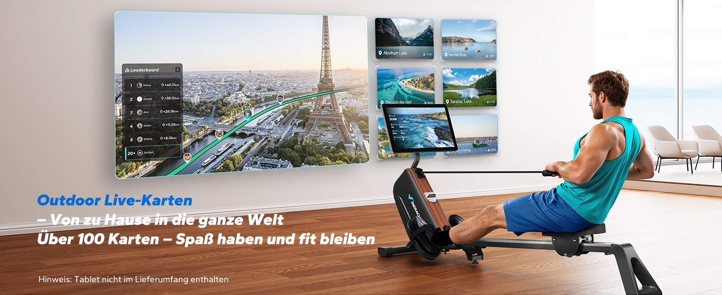 Гребний тренажер MERACH R15B3 з APP, складаний, тихий, з розширеними направляючими