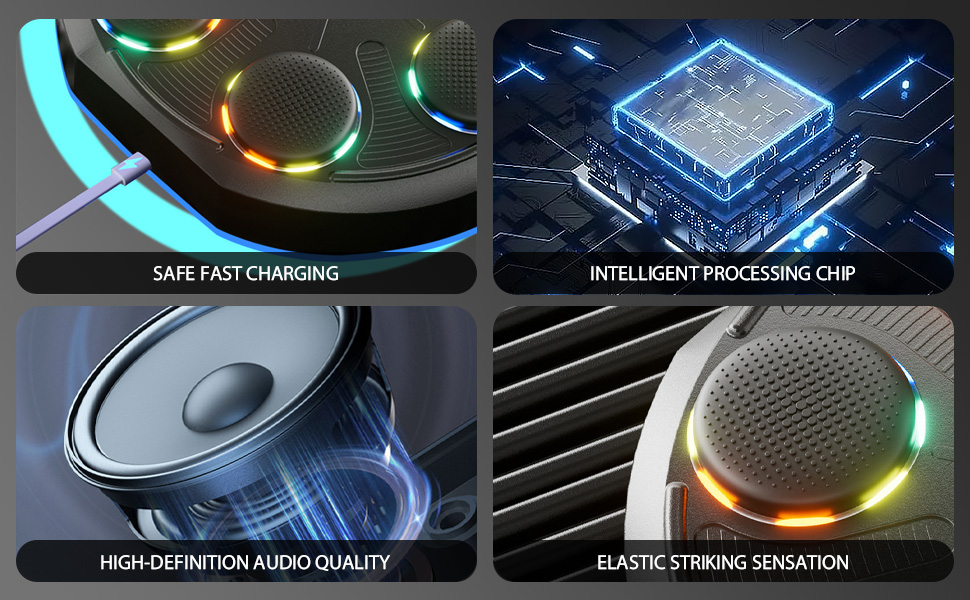 Музична боксерська машина Kensbro з LED-підсвіткою, Bluetooth, 12 швидкостей та режимів, для дорослих та дітей