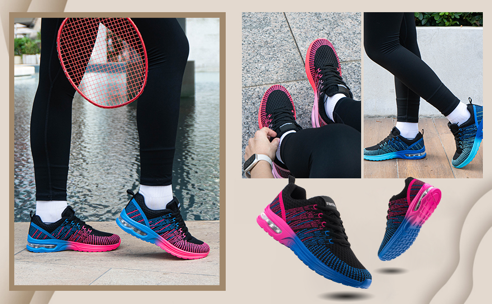 Жіночі кросівки для бігу Hitmars: зручні, дихаючі, з підошвою, що не ковзає. Розміри EU 36-42 (чорний, фіолетовий, блакитний)