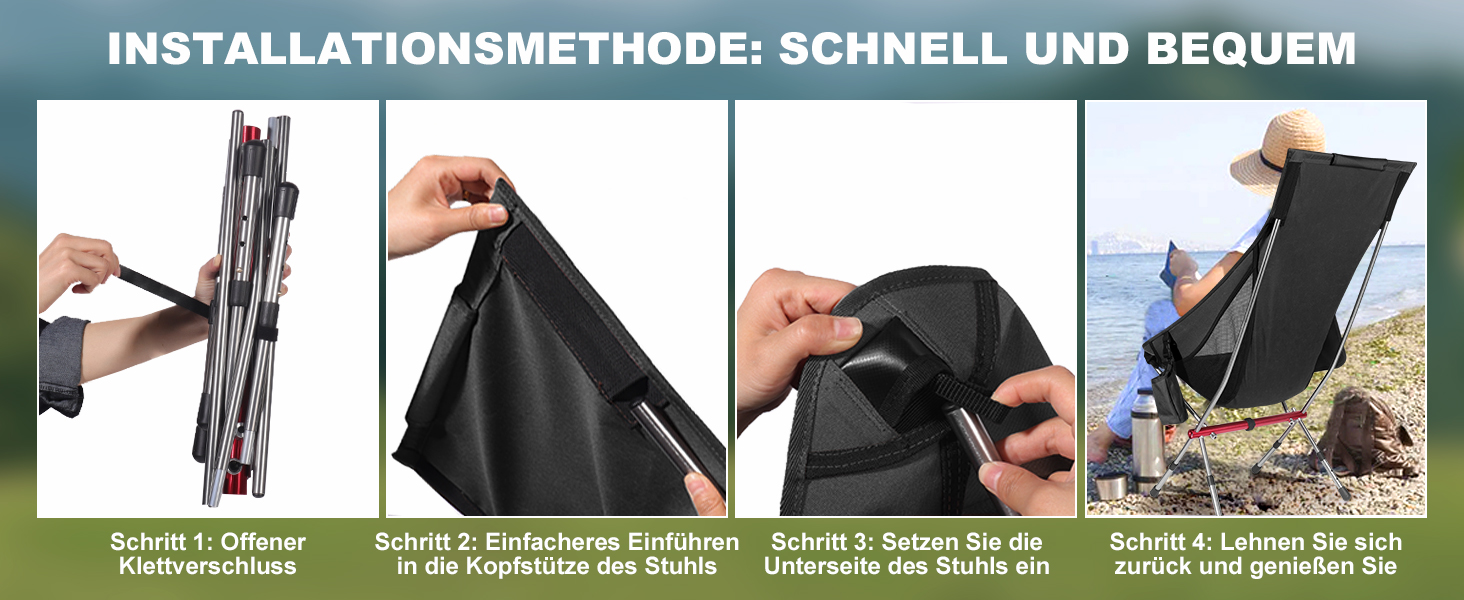 Складний туристичний стільчик Jianyana для відпочинку на природі: риболовля, пляж, сад. Максимальне навантаження 150 кг.