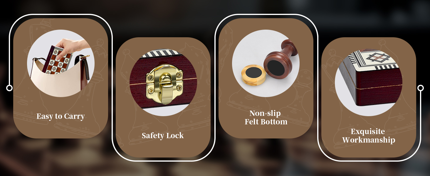 Магнітна шахова дошка з дерева 3 в 1, складана, для подорожей та дітей, 29x29 см