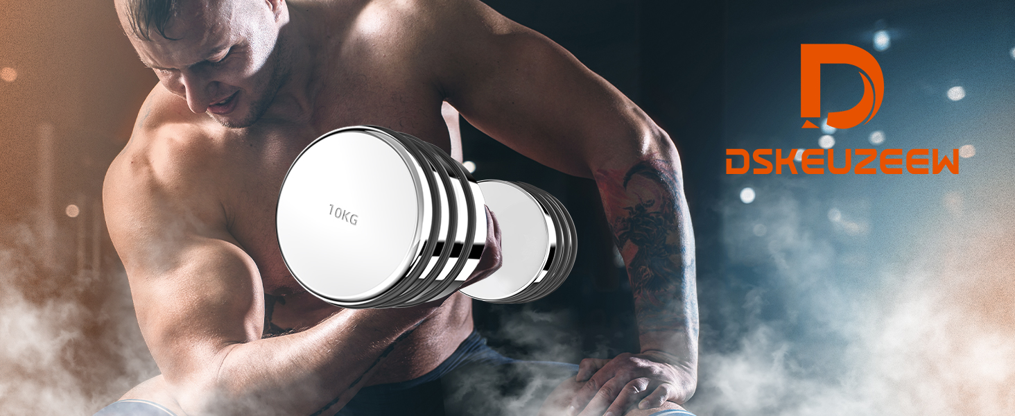 Регульовані гантелі Dskeuzeew: набір сталевих гантелей 5/7.5/10 кг з пінопластовими ручками для дому