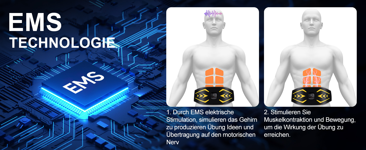 EMS тренажер для пресу Relassy: електричний, з 10 режимів та 30 інтенсивностей, USB, для живота, рук, ніг