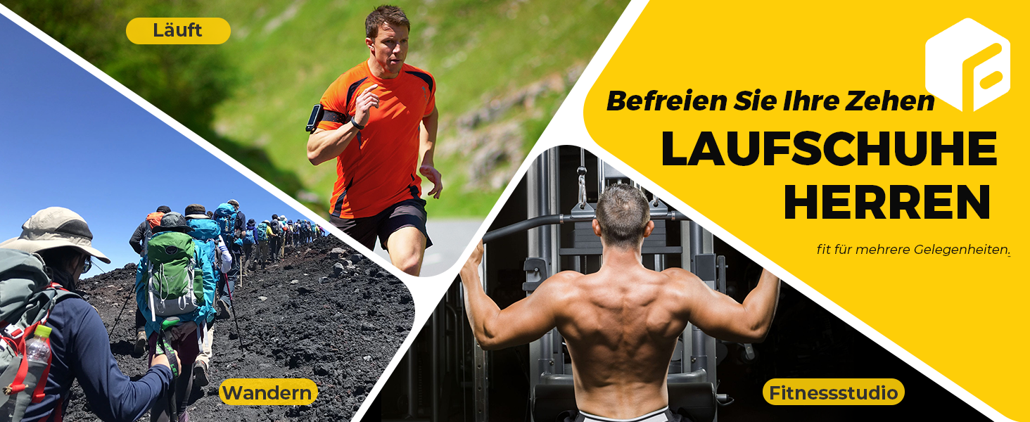 Чоловічі бігові кросівки FitVille з широкою колодкою, амортизація, легкі, дихаючі, для тенісу, фітнесу, джогінгу та ходьби (46 EU, чорний з сірим)