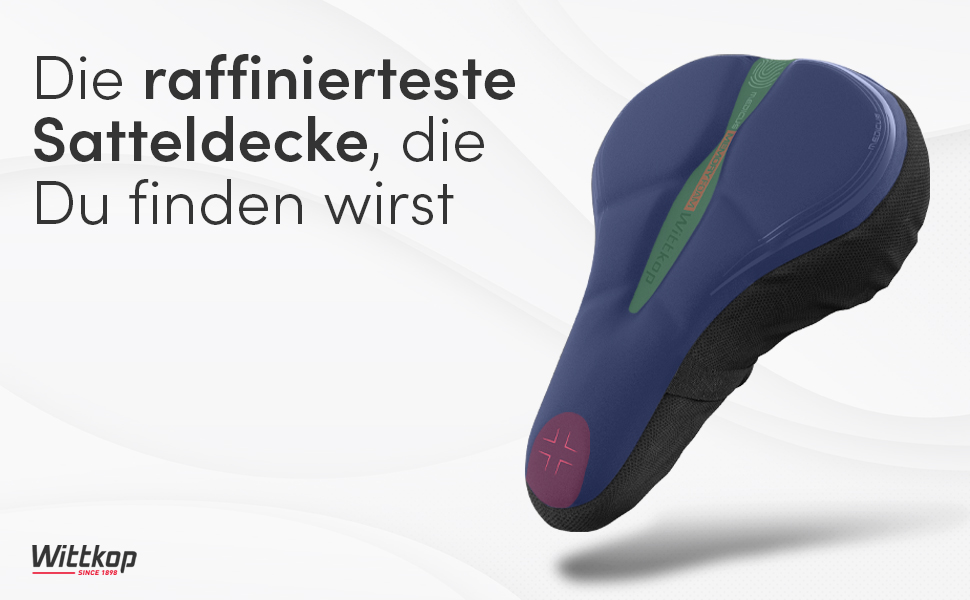 Фahrradsitzkissen від WITTKOP: Гелевий та М'який Велосипедний Сидіння для Дам та Чоловіків. Ергономічний Покриття для Велосипедного Сидіння з 3-Зонною Конструкцією. Підходить для Peloton та TREKKING