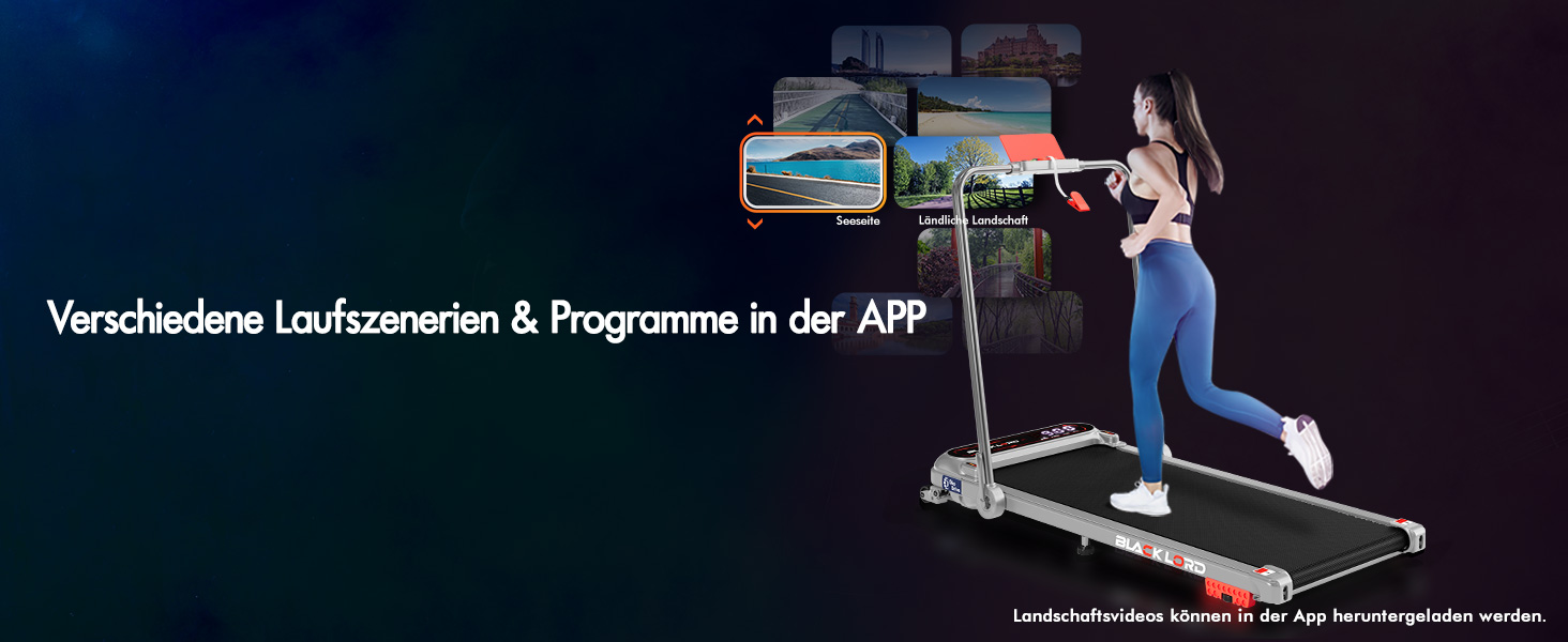 Електричний біговий тренажер BLACK LORD з нахилом 9%, 3.2 PS, Walking Pad 4-в-1 для дому та офісу, 12 програм, динамік, 140 кг