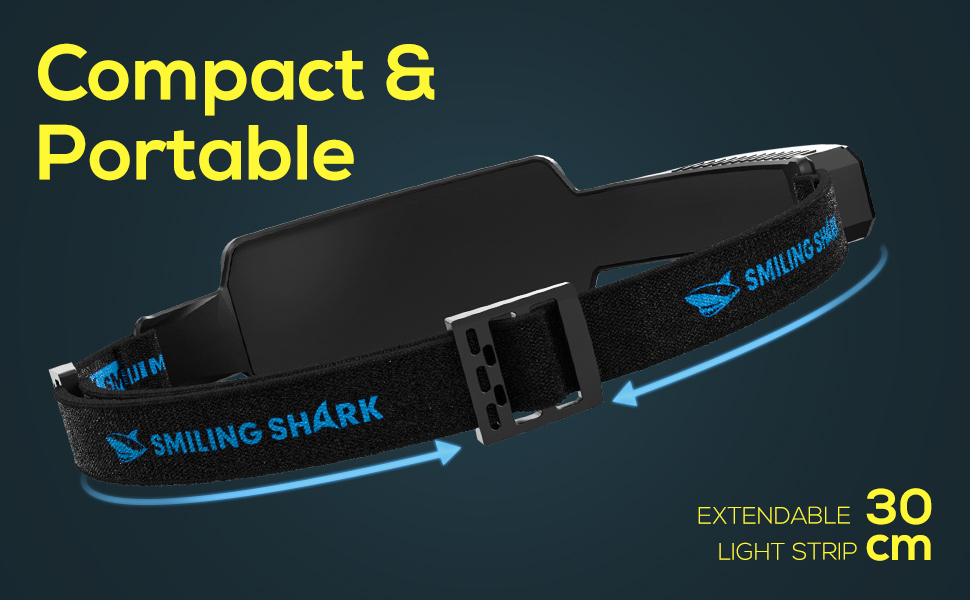 Ліхтар налобний акумуляторний Smiling Shark з LED, водонепроникний, для кемпінгу, бігу, риболовлі