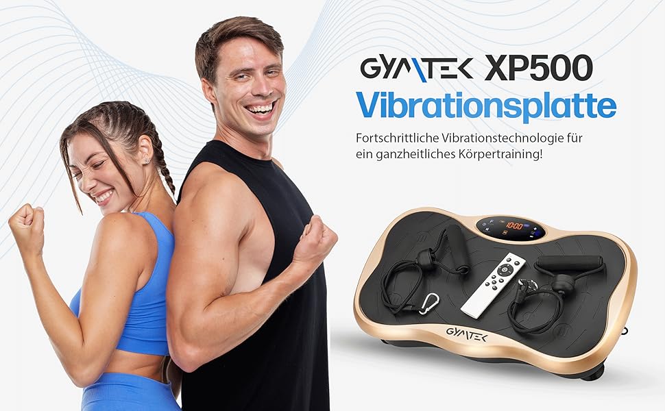 Вібраційна платформа Gymtek для фітнесу вдома, 99 режимів, 5 програм, сенсорний екран – для схуднення, спалювання жиру та зміцнення м'язів