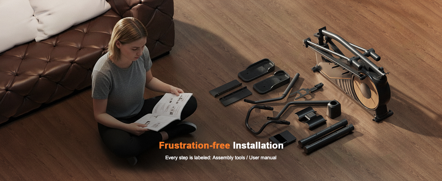 Еліптичний тренажер Aeriflo M100 для дому: маховик 8 кг, підтримка Kinomap, довжина кроку 42 см, пульсометр, магнітна система гальмування, до 150 кг