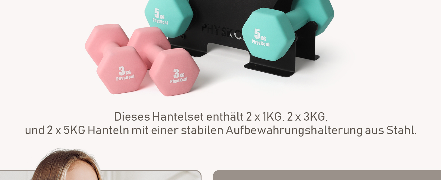 Набір гантелей KurzhanTel для дому та фітнесу, 18 кг (бежевий, рожевий, тіффані)