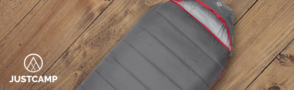 Сплячий мішок Justcamp Melvin XXL 4 сезони для дорослих, сірий