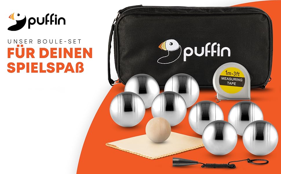 Набір Puffin Boule - Петанк з 8/6 метал. кульками та аксесуарами