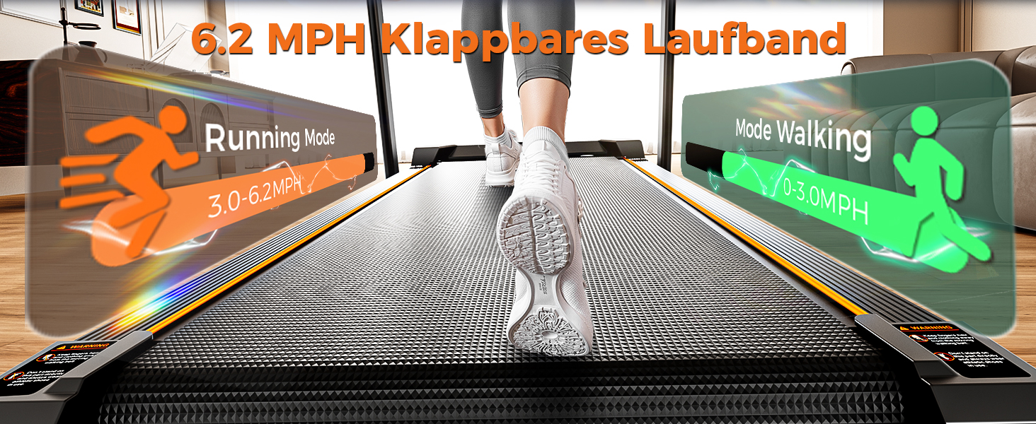 Бігова доріжка для дому та офісу, Walking Pad з нахилом 5%, потужність 2.5 HP, тиха бігова доріжка з пультом дистанційного керування, до 150 кг, чорний колір