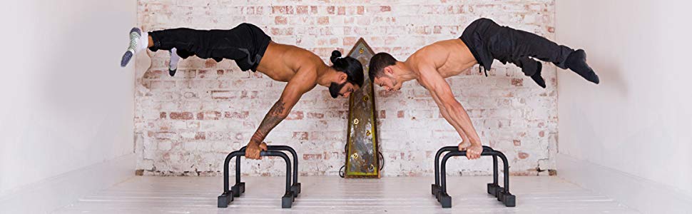 Паралети Gravity Fitness з дерев'яними ручками, середні бруси для каллістеніки, тренувань з вагою тіла, гімнастики, домашнього спортзалу та фітнесу