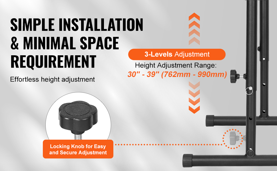 Стойка для віджимань та підтягувань VEVOR, регульована висота, 200 кг, для дому