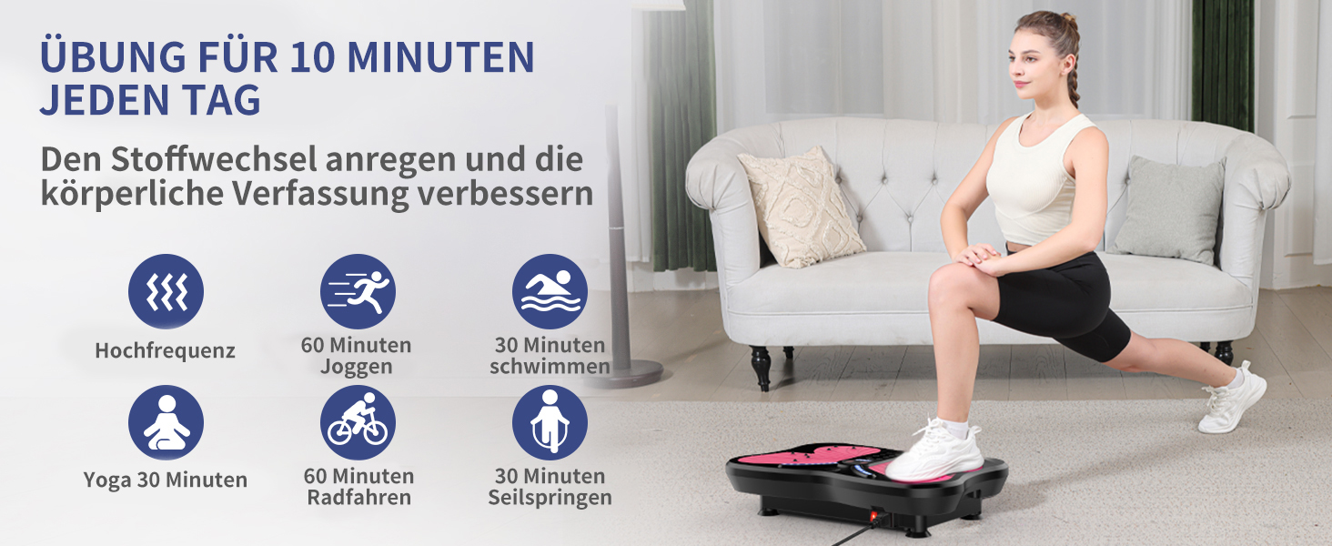 Віброплатформа для фітнесу Rüttelplatte: тренування вдома, лімфодренаж, до 180 кг, 200 швидкостей для жінок та чоловіків