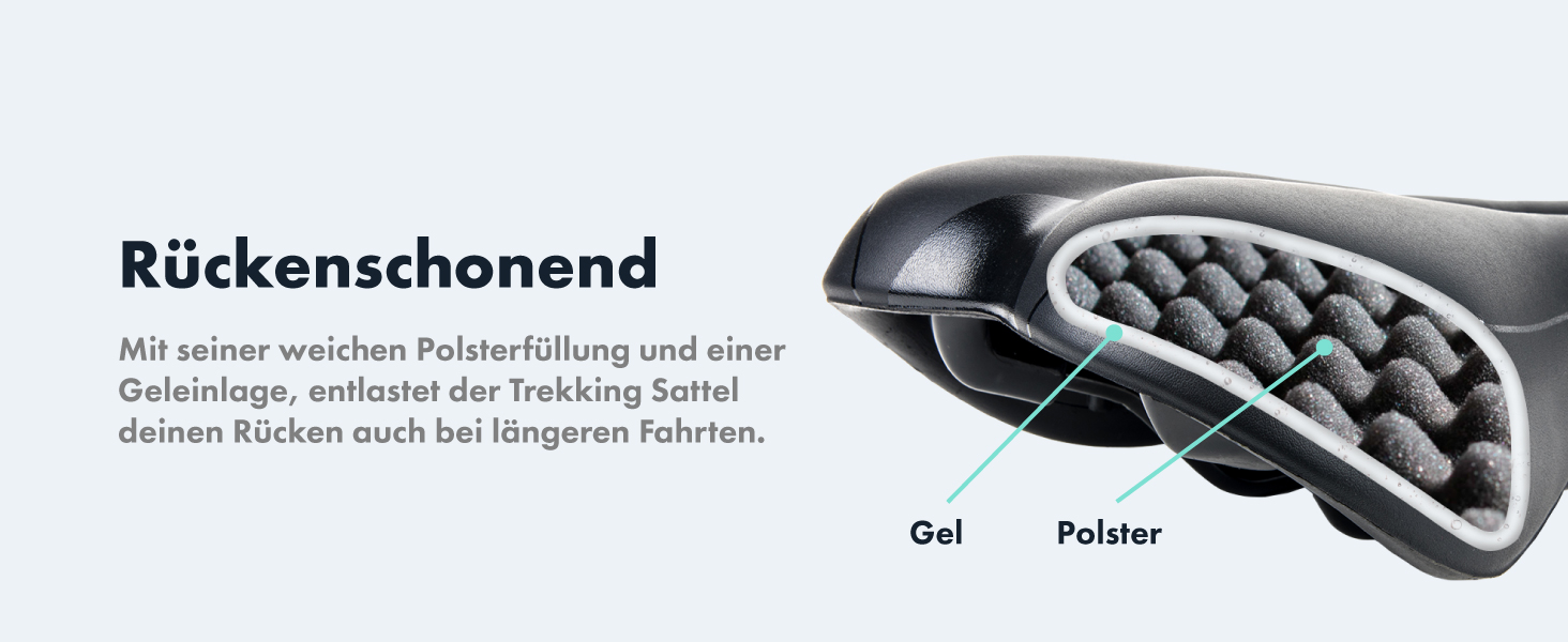 Велосипедне сідло AARON - ергономічне сідло для жінок та чоловіків, гелеве, водонепроникне. Підходить для трекінгового велосипеда, гірського велосипеда, міського велосипеда, електровелосипеда