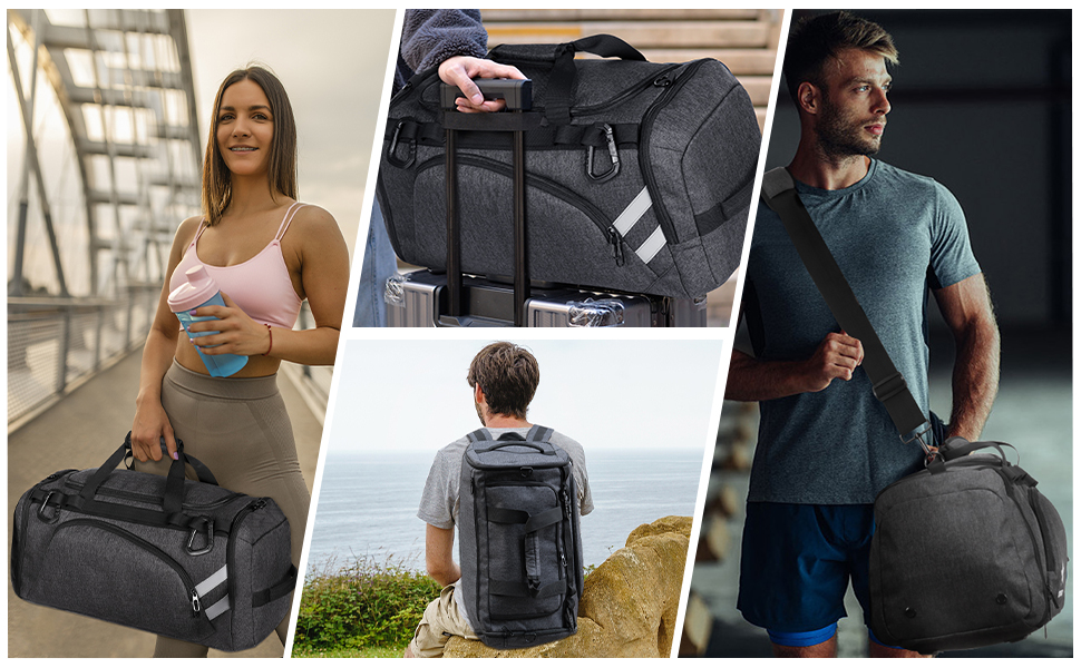 Спортивна сумка BERTASCHE 50 л з відділенням для взуття та вологих речей, рюкзак для тренувань, фітнесу, басейну, сауни, подорожей, для чоловіків і жінок