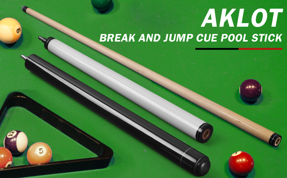 Більярдний кий AKLOT для розбиття та стрибків (Jump-Break), бакелітовий наконечник 14 мм, вага 28oz, білий