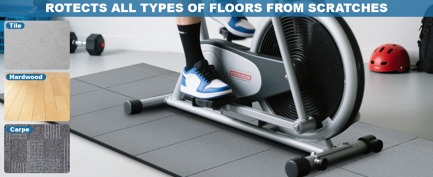 Килимок під тренажер PVC 173x61x0.6 см, захисний шумопоглинаючий мат для бігової доріжки та йоги, водонепроникний (сірий)