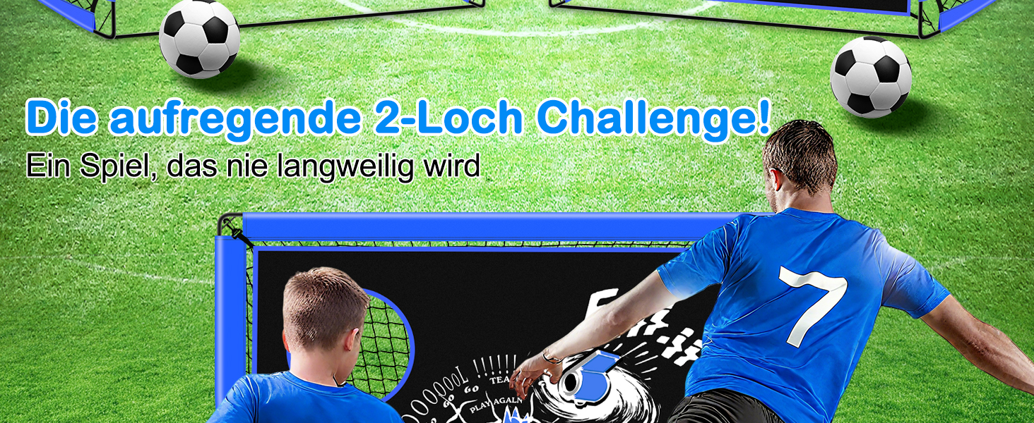 Дитячі ворота для футболу, 2-в-1 Pop-Up ворота, розкладні для саду, з сумкою та 4 кілочками (150x120 см, блакитні)