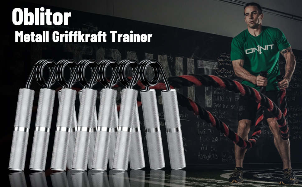 Handtrainer для розвитку сили кистей рук (6 шт) 22.5-157.5 кг, металевий, срібний - тренажер для рук та реабілітації