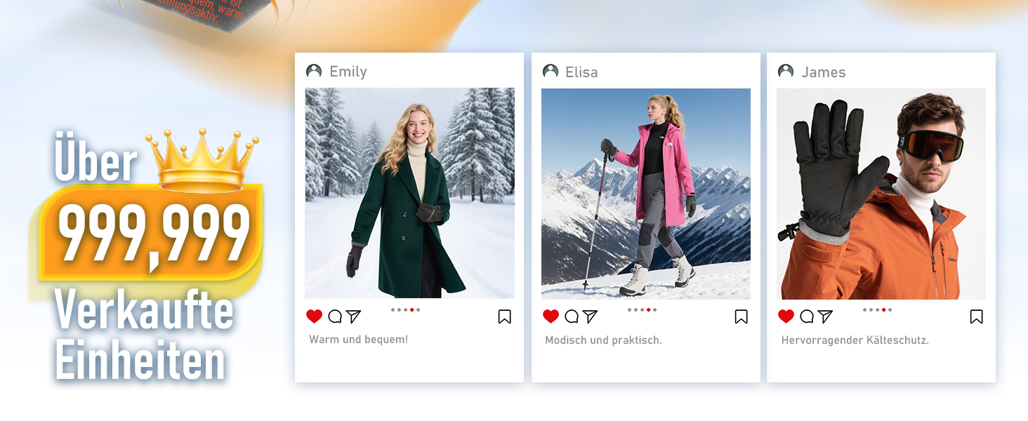 Рукавички GoSkala для жінок та чоловіків - зимові велосипедні рукавички, теплі рукавички для катання на лижах, водонепроникні, з підтримкою сенсорного екрану, спортивні рукавички для бігу, їзди, походів, чорні