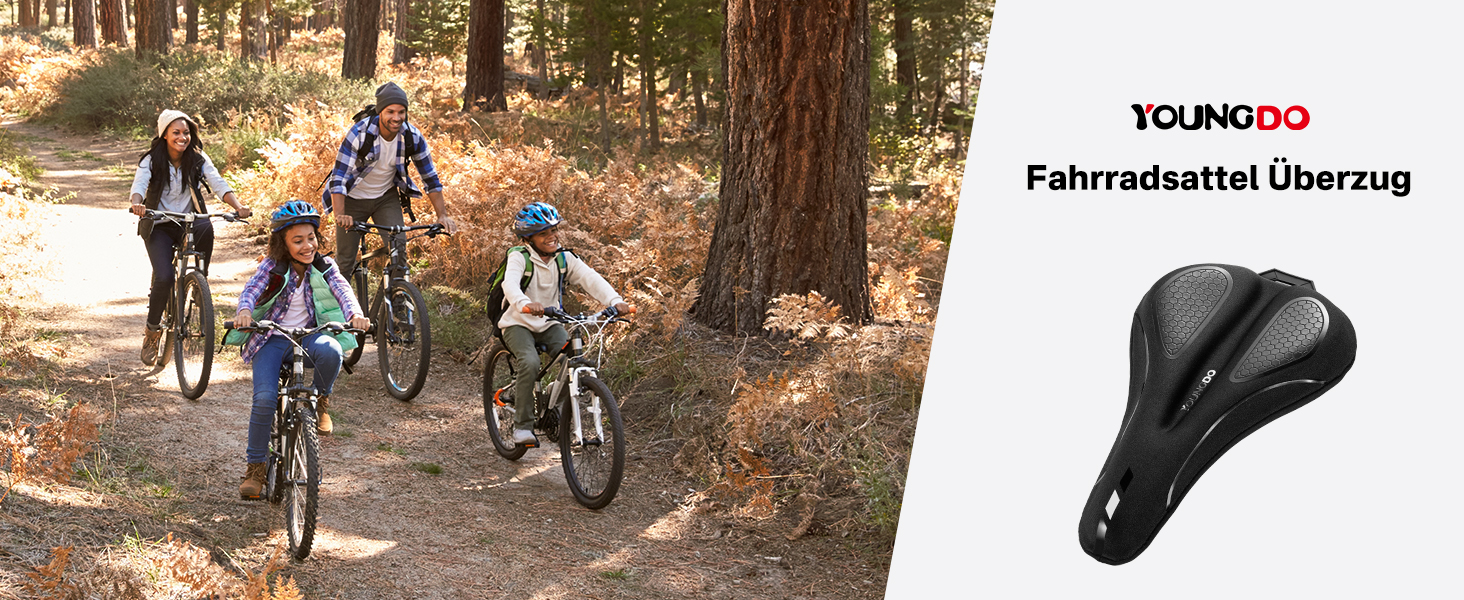 Накидка на сидіння велосипедне, ергономічна гелева підкладка, м'яка та зручна, з дощем. Підходить для жінок та чоловіків, чорна, вузька