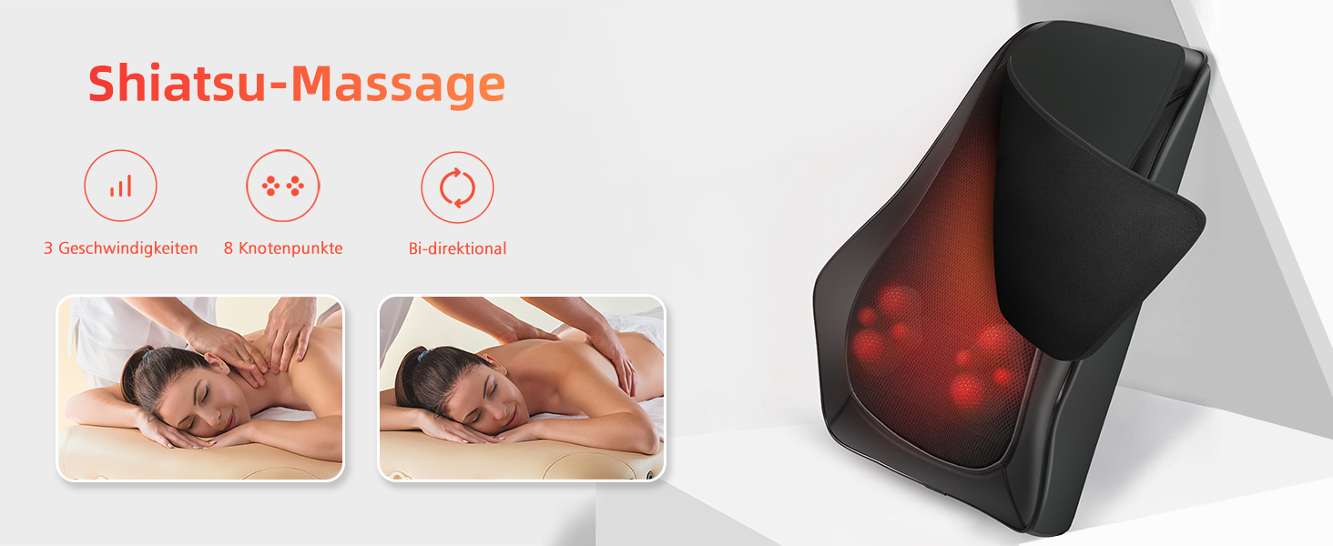 COMFIER масажер для шиї та спини з підігрівом, 4D шиацу масажна подушка для плечей, спини, ніг, подарунок для чоловіків і жінок
