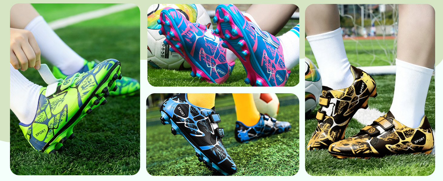Дитячі футбольні бутси для хлопчиків та дівчаток, бутси для тренувань на штучному газоні, спортивне взуття, шипи, унісекс, 35 EU, чорний/золотий