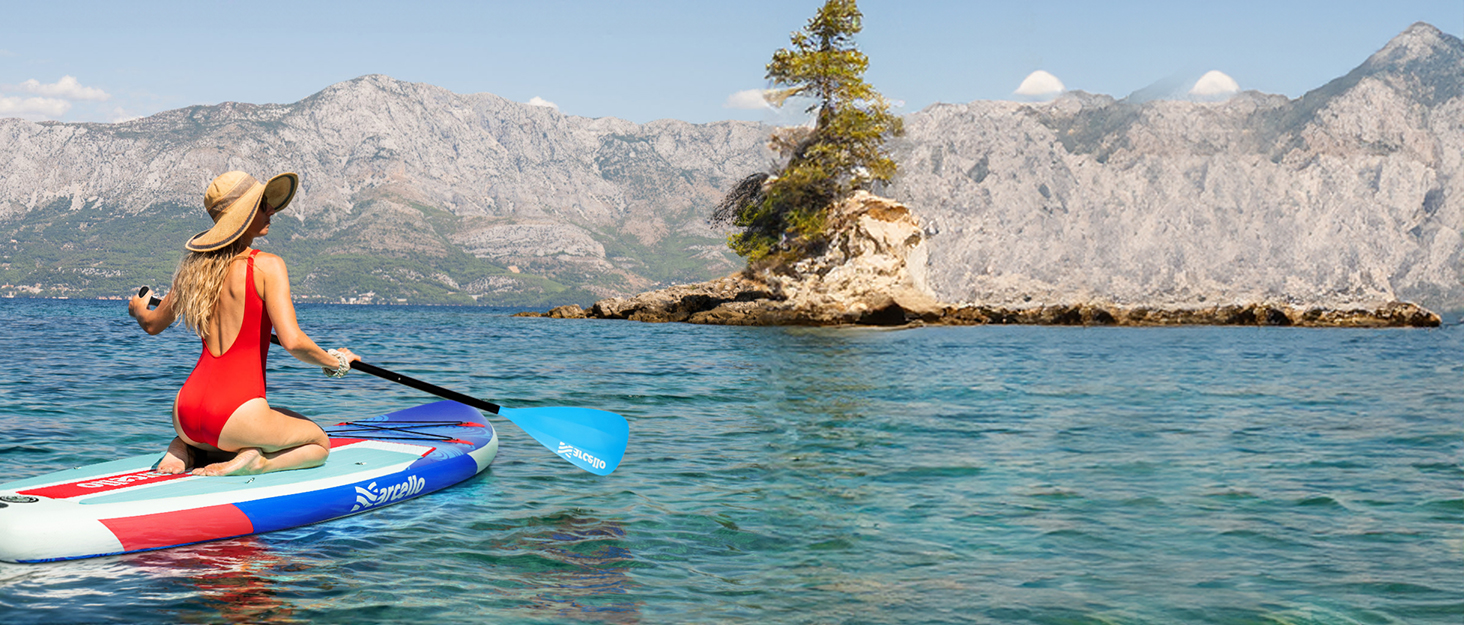 Надувна SUP-дошка 10’6 x 33” x 6” для дорослих з рюкзаком, насосом, нековзким килимком та чохлом для телефону, ультра-легка