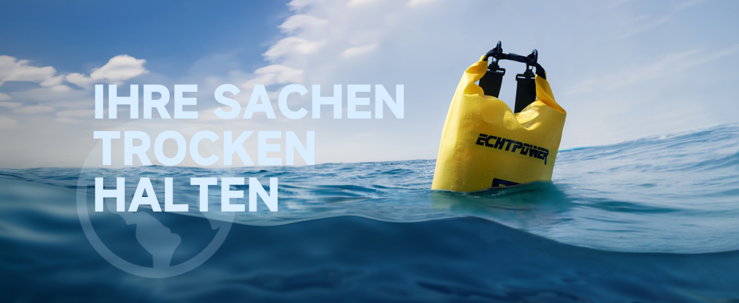 Водонепроникний мішок ECHTPower Dry Bag 20L: мішок для плавання, каякінгу, SUP (зелений)