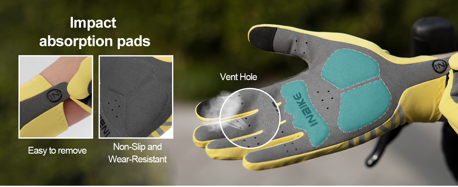 Велосипедні рукавички INBIKE для чоловіків та жінок, літні, дихаючі, MTB, довгі пальці, світловідбиваючі, антиковзні, чорні