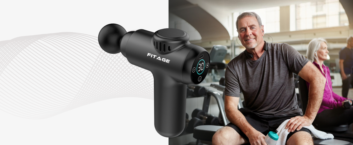 Масажер-пістолет, тихий масажер з 30 рівнями швидкості, 8 насадок для глибокого масажу м'язів, для шиї, спини та всього тіла, міні масажер