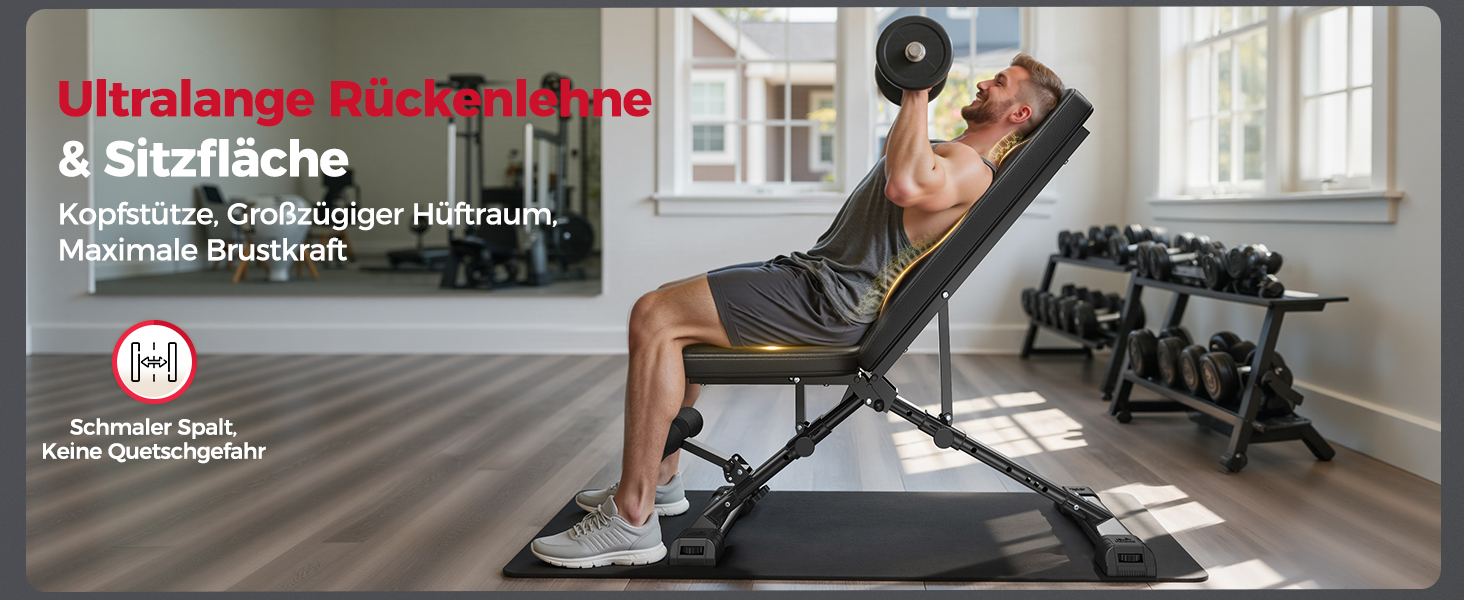 Відкидна тренажерна лава FLYBIRD для дому з регулюванням, 360-544 кг, M1-363KG