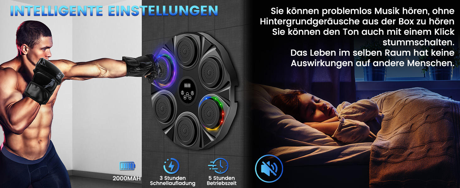 Музичний бокс-машина semai з LED, Bluetooth, 9 режимів швидкості, лічильник ударів, для тренувань та зняття стресу, 7 кольорів, для дітей і дорослих