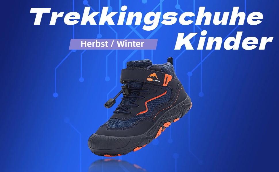 Дитячі трекінгові черевики для хлопчиків та дівчаток, водонепроникні, спортивні, зручні, з клямками, синього кольору (33 EU)