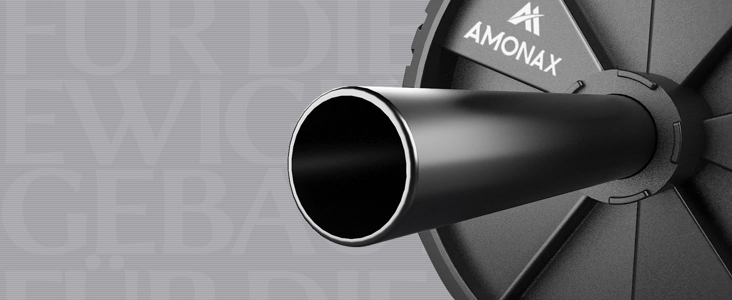 Ролер для пресу Amonax, тренажер для живота, колісо для пресу з килимком для колін, для чоловіків та жінок, тренування пресу (Чорний 3-в-1 комплект)