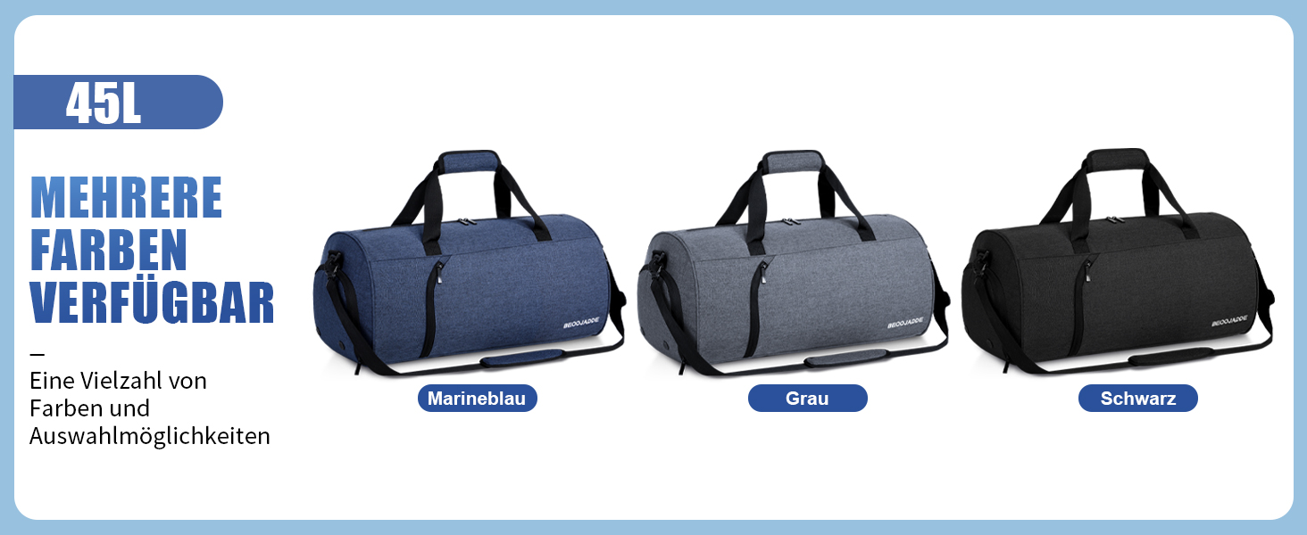 Спортивна сумка-дуфел для чоловіків та жінок з відділенням для взуття та мокрих речей, водонепроникна ручна поклажа (35L, сірий)