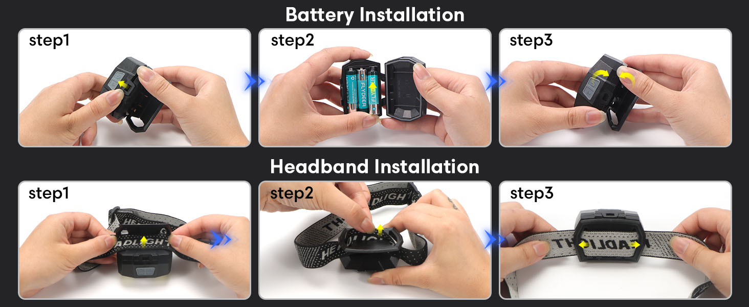 LED налобний ліхтар Lsnisni 2000 люменів (2 шт./1 шт.), 6 режимів, водонепроникний IPX5, для дітей та дорослих, кемпінг, біг, риболовля, з батарейками