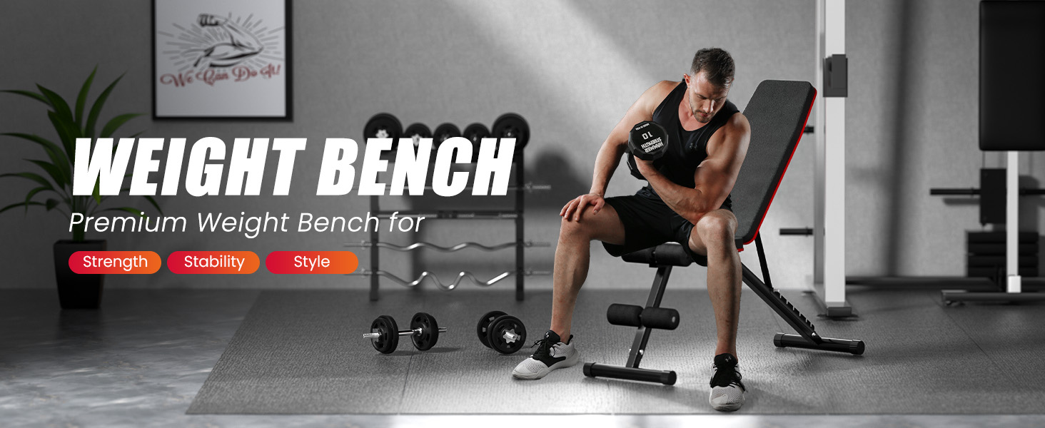 Складана регульована лава для гантелей 8-в-1, багатофункціональна тренажерна лава для вправ на весь корпус, витримує до 360 кг, для дому та спортзалу