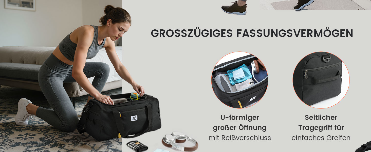 Спортивна сумка SKYSPER 40л з рюкзак-функцією, для спортзалу, подорожей, басейну, сіра