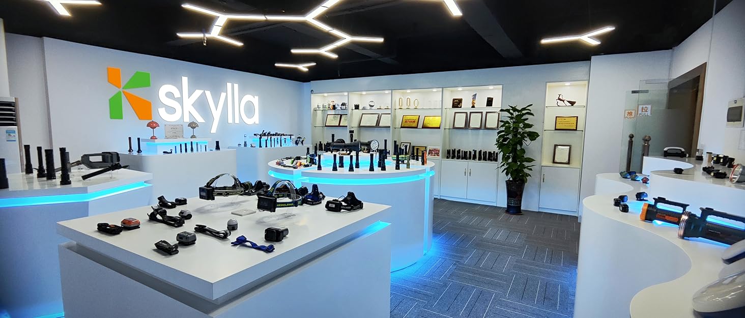 Ліхтар на голову Skylla LED акумуляторний, 250000 люмен, Zoom, 11 режимів, IP67, регульований, для кемпінгу та надзвичайних ситуацій (чорний)