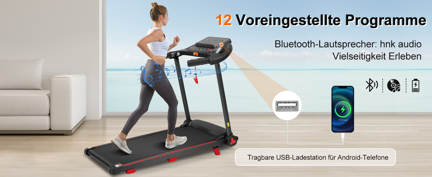 Біговий тренажер BTM для дому, 3.0PS, нахил, 1-14 км/год, складаний Walking Pad з LED дисплеєм, до 120 кг, чорний