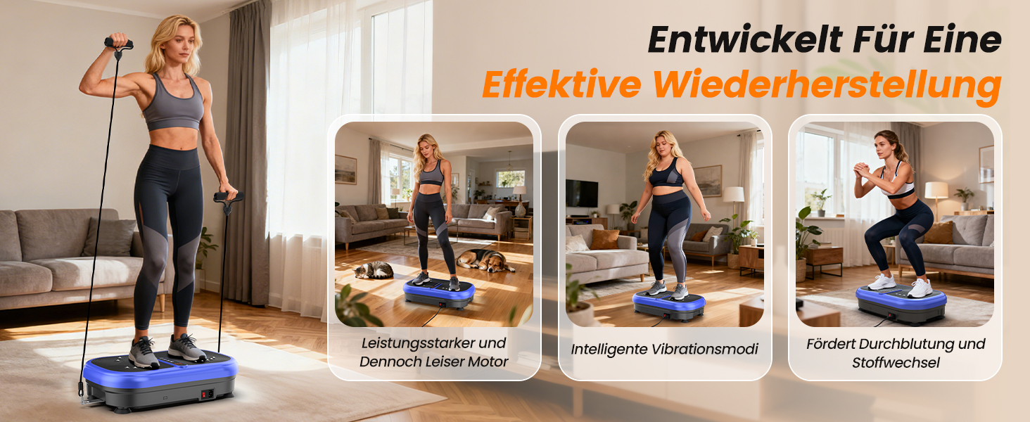 Вібраційна платформа 200W для фітнесу з пультом дистанційного керування, 120 рівнів, ультразвук та гумові ніжки – для домашніх тренувань, підтяжки м'язів та регенерації, ідеально для жінок та людей похилого віку, сріблястого кольору