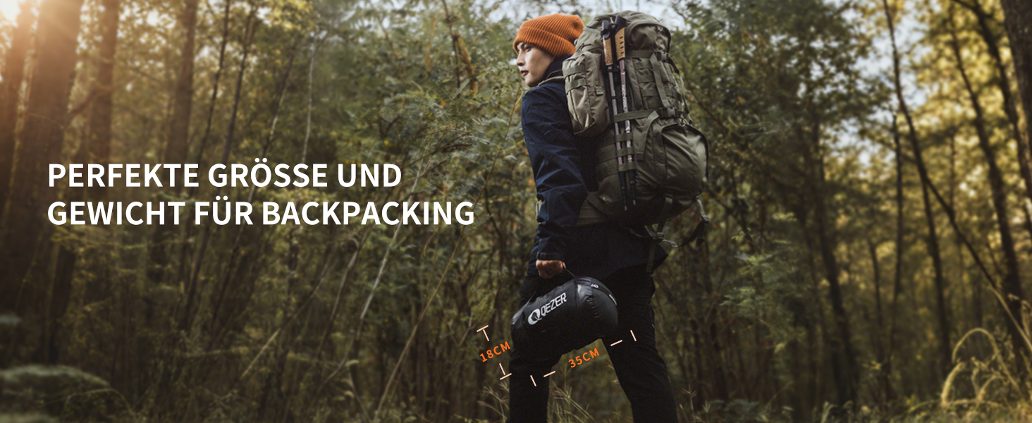 Спальний мішок пуховий, зимовий, преміум-якість 600FP+, 12°C -24°C, для кемпінгу, трекінгу та активного відпочинку, 3-4 сезони, темно-синій/червоний